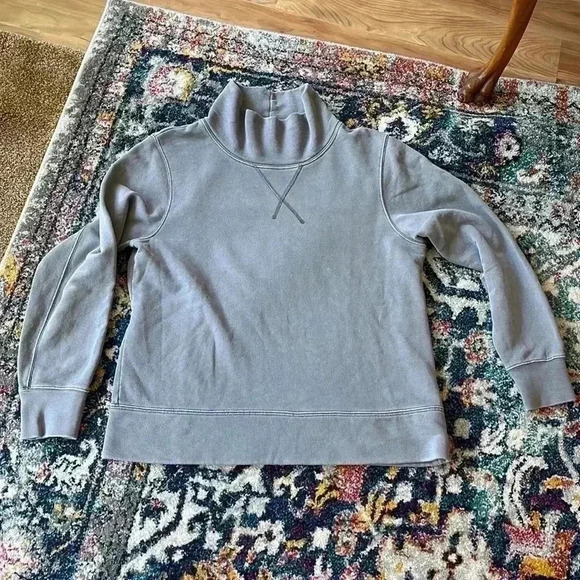 Madewell garment dyed funnel neck grey sweatshirt F9722 size M - Picture 8 of 10